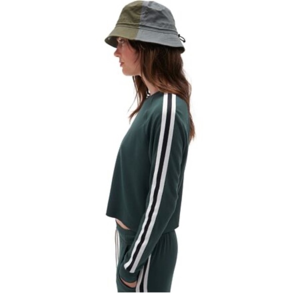 SPLITS59 CROPPED WARM UP FLEECE SWEATSHIRT GREEN - Picture 4 of 4